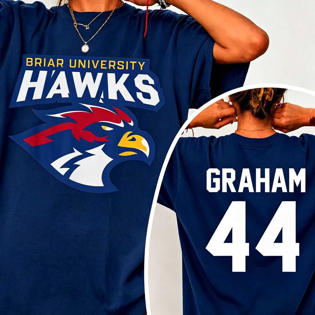 2026 Hot Off Campus Briar Hawks Garrett Graham T-shirt Booktok Ice Hockey Jersey Aesthetic Unisex Oversized Summer Cotton Graphic Tee Top
