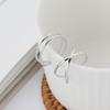 Double-Line Criss-Cross Adjustable Pure Silver Finger Ring for Women