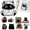 Animal Lapel Pin Cartoon Black Cat Brooch Pin, Enamel for Collars Decorative Pins Men Women, Badge Clothing Bags Scarves Sweaters