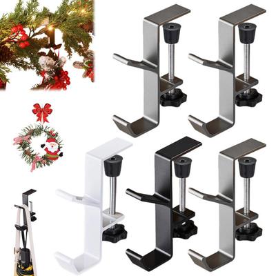1/2/4/6Pcs Christmas Stocking Holders Rust-Proof Scratch-Resistant Adjustable Garland Hangers Fireplace Stocking
