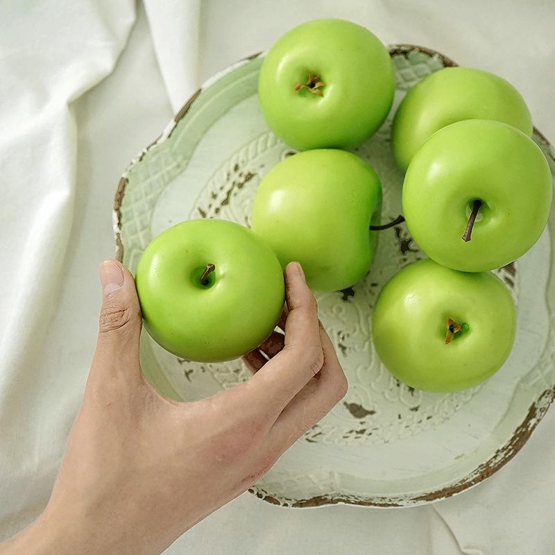 Green Apple Fruit Plate Décor for Dining, Showrooms, and Outdoor Picnic Photography