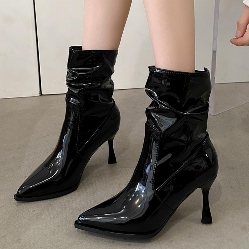 High Heels Women Ankle Boots Sexy Pointed Toe Shoes Winter Designer Pumps 2024 Fashion New Trend Gladiator Goth Chaussures Lady
