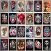 YZFQ  Sugar Skull Plaque Metal Vintage Horror Tin Sign  Wall  Bar Restaurant Home Art Cinema Tattoo Shop Decor Poster DU-7291B