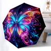 Purple Butterfly Umbrella Automatic Open/close, Sturdy Iron Frame & 8-Rib Structure, Umbrella for Women & Men, Christmas Gifts