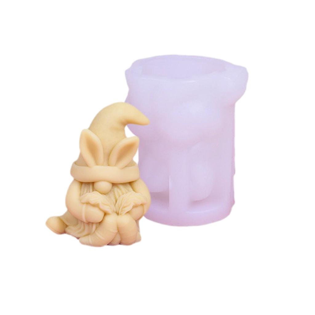 Silicone Mould 3D Easter Gnome Candle Molds Ornament Molds Christmas Molds Casting Molds for Home Table Decorations