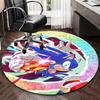 1 stuks Sonic the Hedgehog Anime Cartoon Design Rond Tapijt Kantoorstoelmat, Antislip Tapijt voor Huisdecoratie, Woonkamer, Slaapkamer, Speelkamer