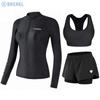 Womens Long Sleeve UPF 50 Rash Guard Swimsuit With Chest Pad Snorkeling Surfing Jellyfish Protection