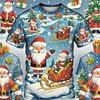 3D printed Santa Claus T-shirt men's and women's summer casual short sleeved Christmas T-shirt top men's oversized T-shirt
