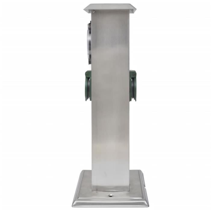 VidaXL Pilier de prise de jardin avec minuterie Acier inoxydable