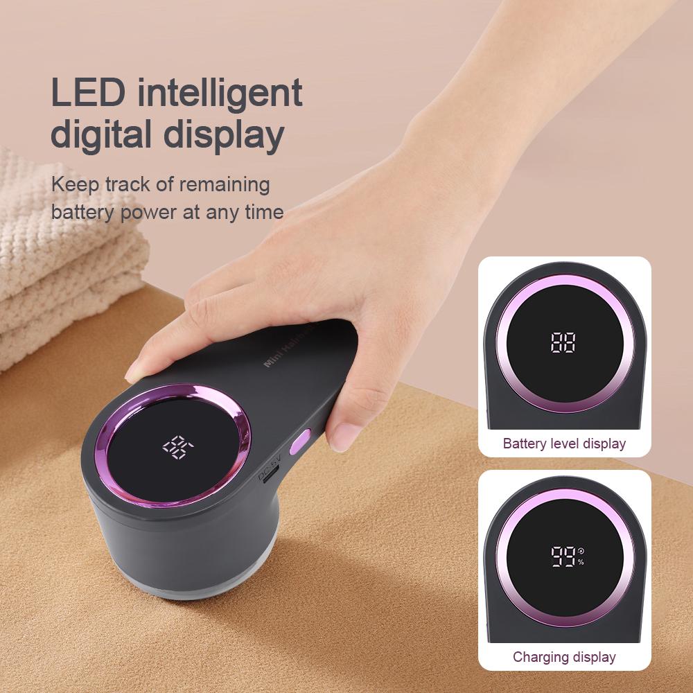 Electric Lint Balls Trimmer for Clothing LED Digital Display Pellet Fluff Remover Fuzz Fabric Shaver Sweater Pilling USB Charge