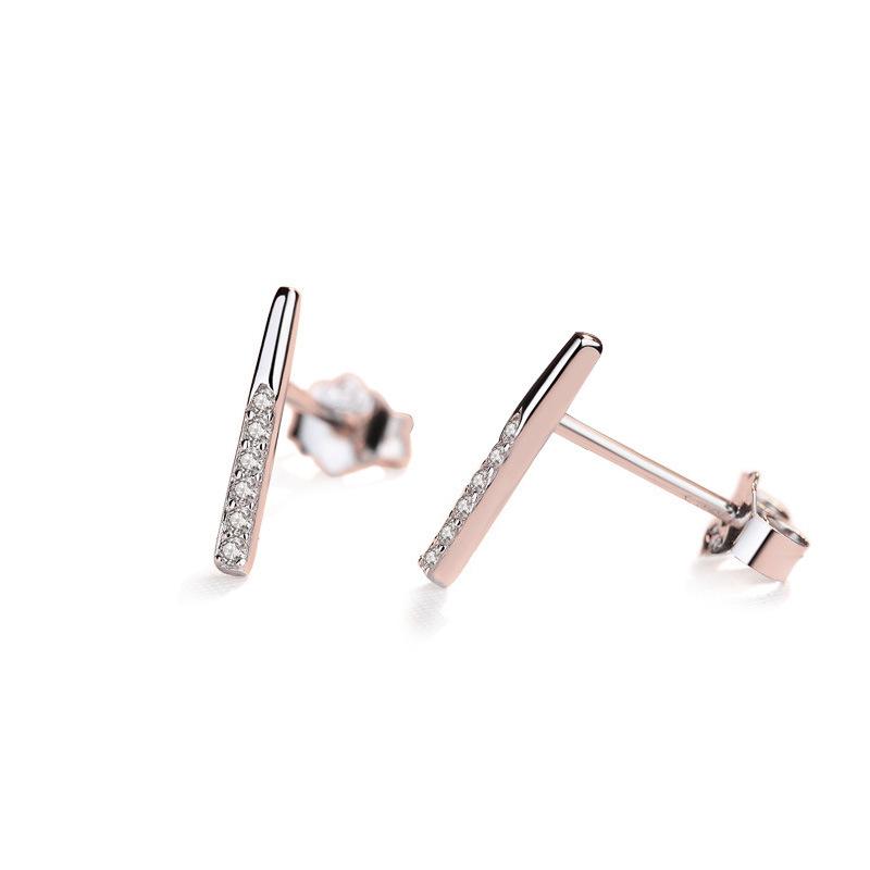 Elegantes y Sencillos, Pendientes de Plata Personalizados, Temperamento Microincrustado para Mujer, Joyería de Oreja Moderna y de Alta Gama