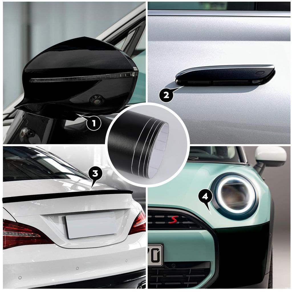 TARO WORKS Car Exterior Wrapping Film, Matte Black, Non-Gloss, Easy Installation, A4