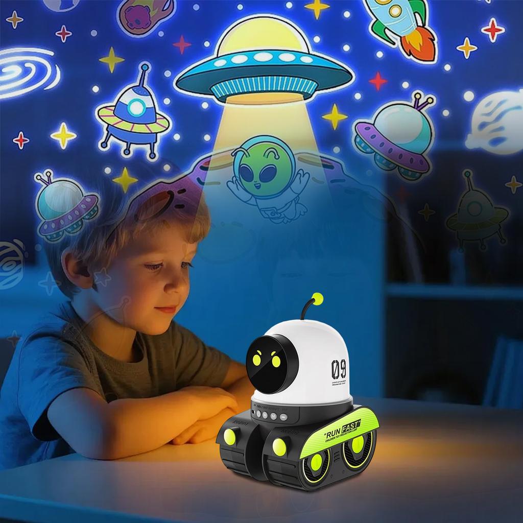 Robot Sky Projector Lamp, With 11 Exquisite Light Sheets, Children's Room Decoration Toys, Birthday Gifts And Surprises For Children