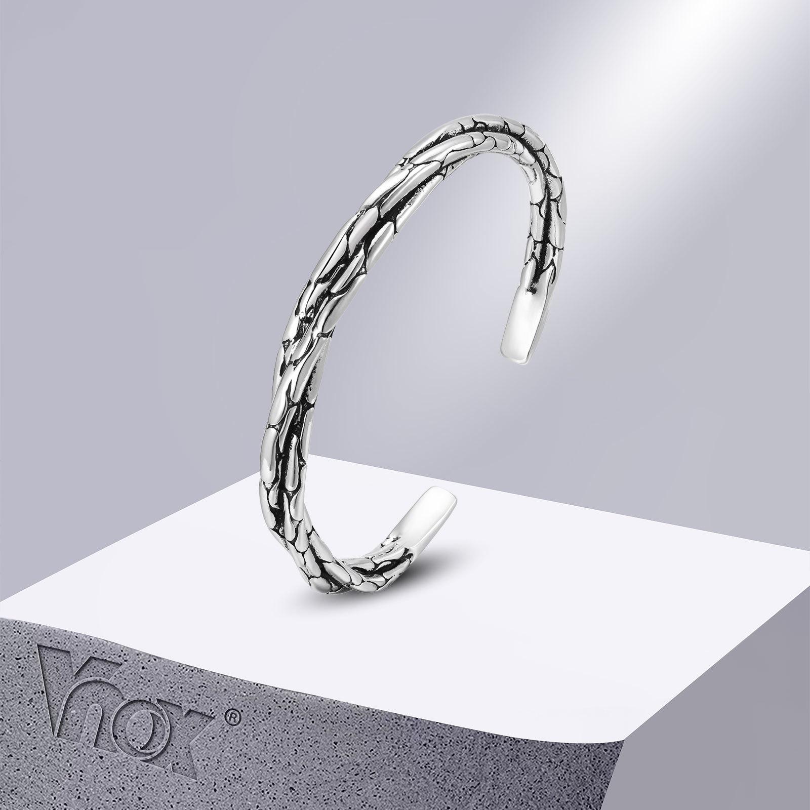 

Vnox Плетеные Браслеты-цепи для Мужчин и Мальчиков, Сплошные Металлические Браслеты-манжеты, Подарки на День Святого Валентина, День Отца, День Рождения для Него