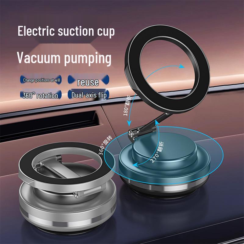 

Magnetic Vacuum Car Phone Holder with Suction Cup for Dashboard or Desktop Use Silver