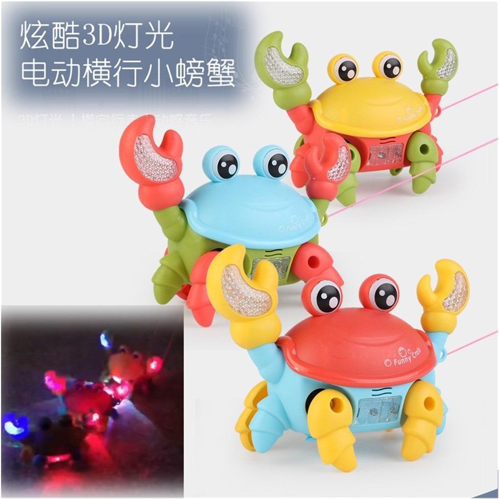 Internet Celebrity Children's Electric Rope Funny Little Crab Toy Sound And Light 3d Projection Crawling Toy