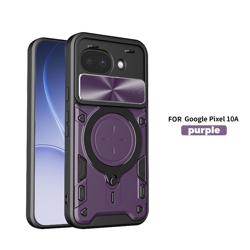 For Google Pixel 10a Case Heavy Duty Shockproof Armor Magnetic Ring Holder Slide Lens Protection Cover for Google Pixel10 A 10A