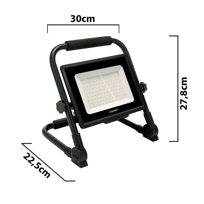 Projecteur de chantier - VELAMP - WAINGRO 50W - 4000 lumens - Étanche IP65 - Câble 3m