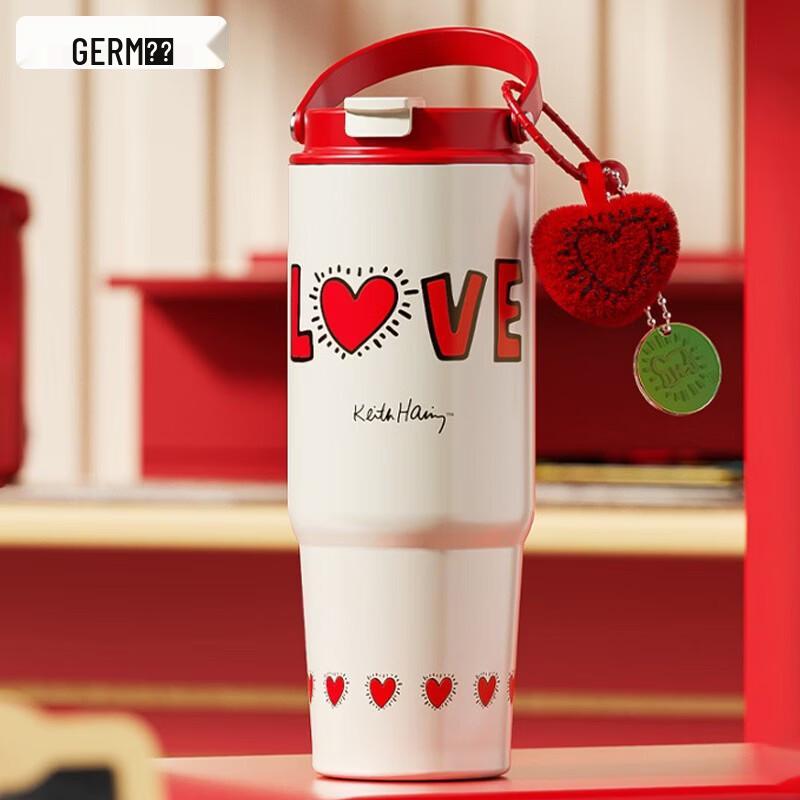 Germ Keith Haring  Glowing Love  Insulated Thermos Bottle 820ml