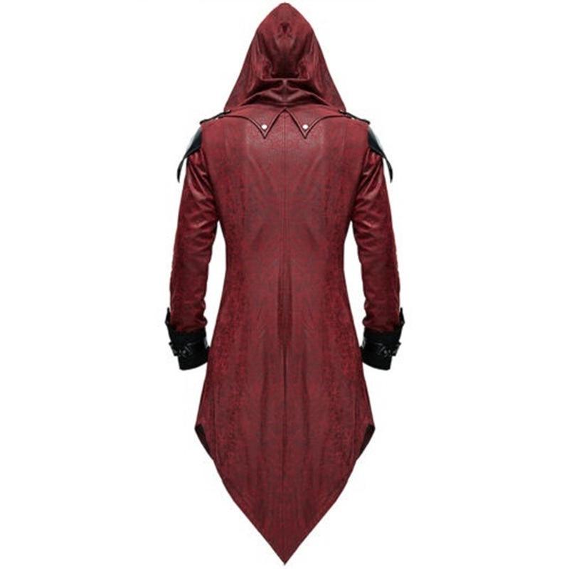 Giacca con Cappuccio Patchwork da Signore Medievale per Uomo Costume Cosplay di Halloween