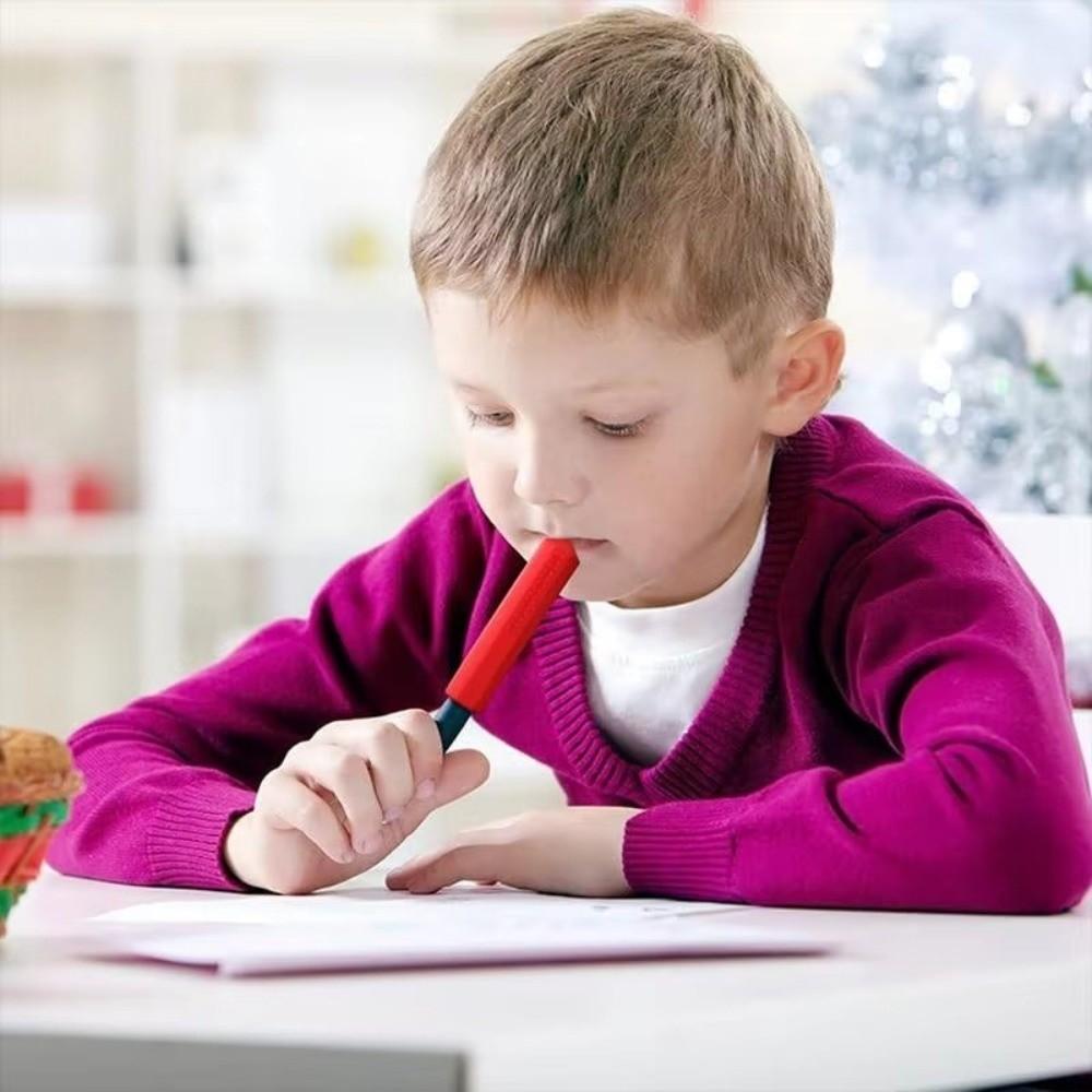 2 szt./zestaw Silikonowy gryzak na ołówek Osłonka ochronna na ołówek zapobiegająca połknięciu Artykuły dla dzieci i uczniów