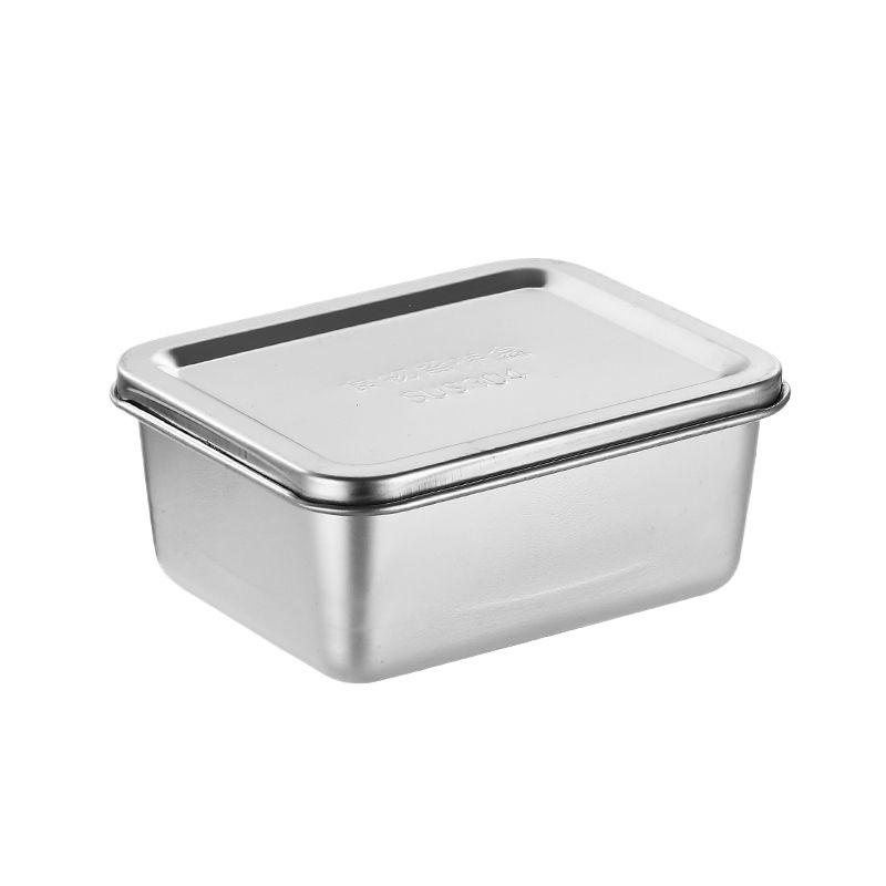 304 Stainless Steel Food Sample Box with Lid - Small Dish for Kitchen and Canteen Use