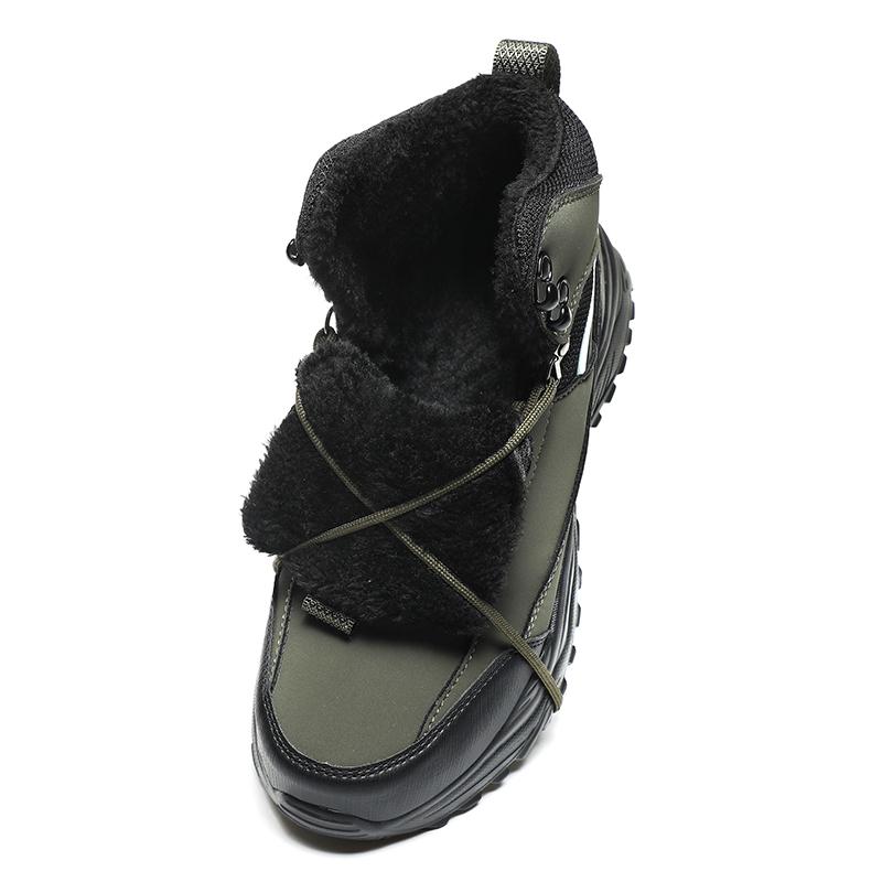 NYE Vintersnøstøvler for menn til vanntette sneakers i skinn Supervarme herrestøvler Utendørs terrengsko til menn Arbeidssko str. 39-48