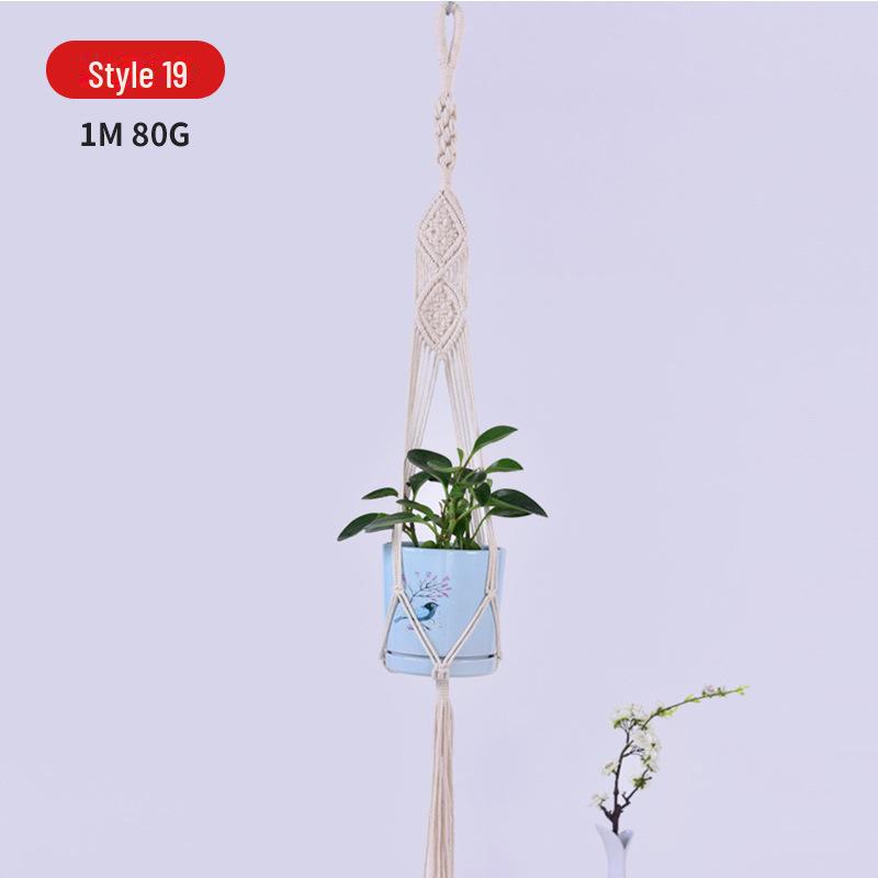 Handwoven Hanging Basket for Flower Pots - Decorative Gardening Net Rack