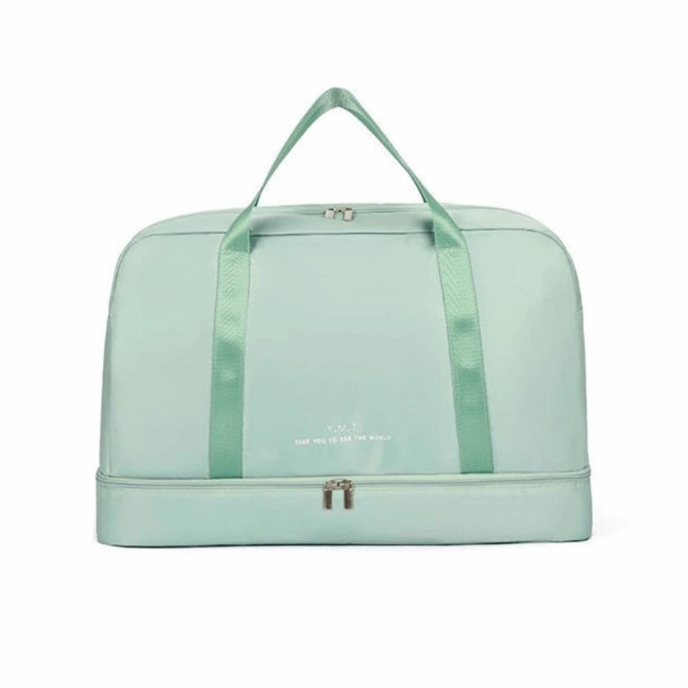 

Отделение для обуви Сумка выходного дня для ночевки Сумка-тоут для спорта и тренажерного зала с сухим и влажным отделением для женщин зелёный