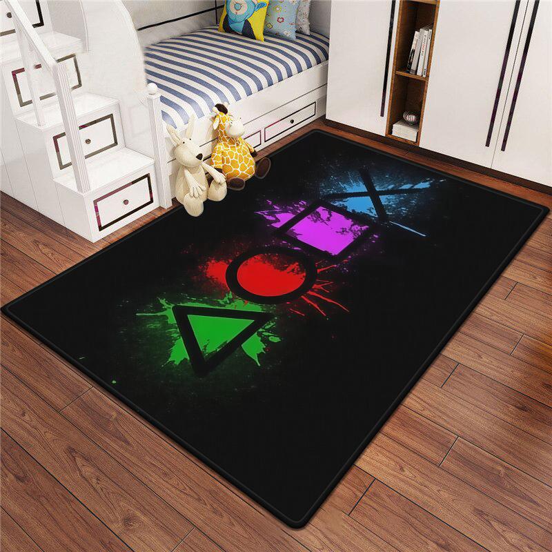 Gaming Esports Geometric Controller Pattern Carpet Mat for Boys Bedroom Gaming  large rug for Living Room Home Decoration Rug