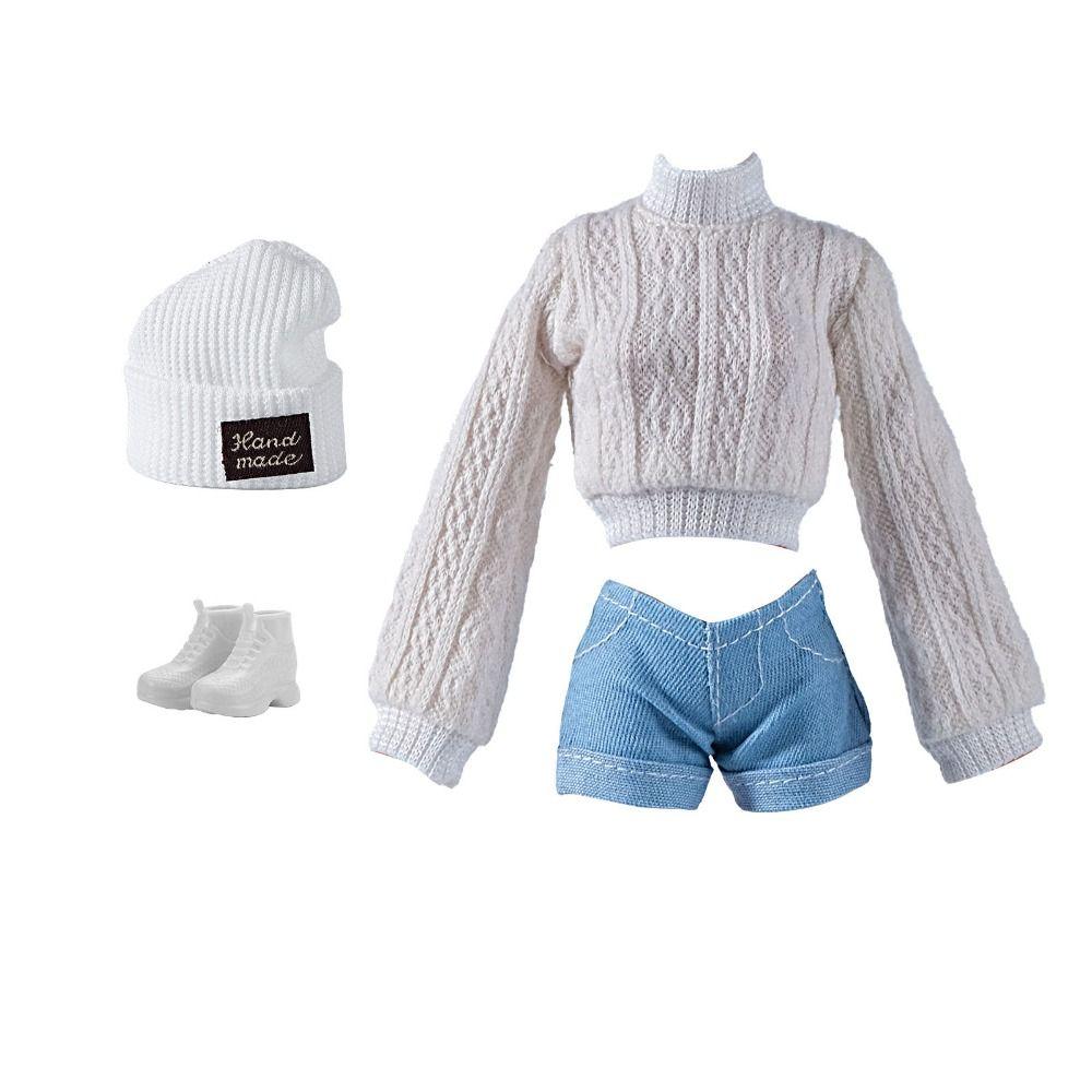 with Shoes Hat Doll Knitted Sweaters Pants Dress Up Clothes for 1/6 BJD 28~30cm Dolls Kids Toys