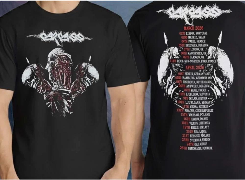 Carcass Merch Krushers Of The World Tour 2026 Tour Dates Two Side shirt S