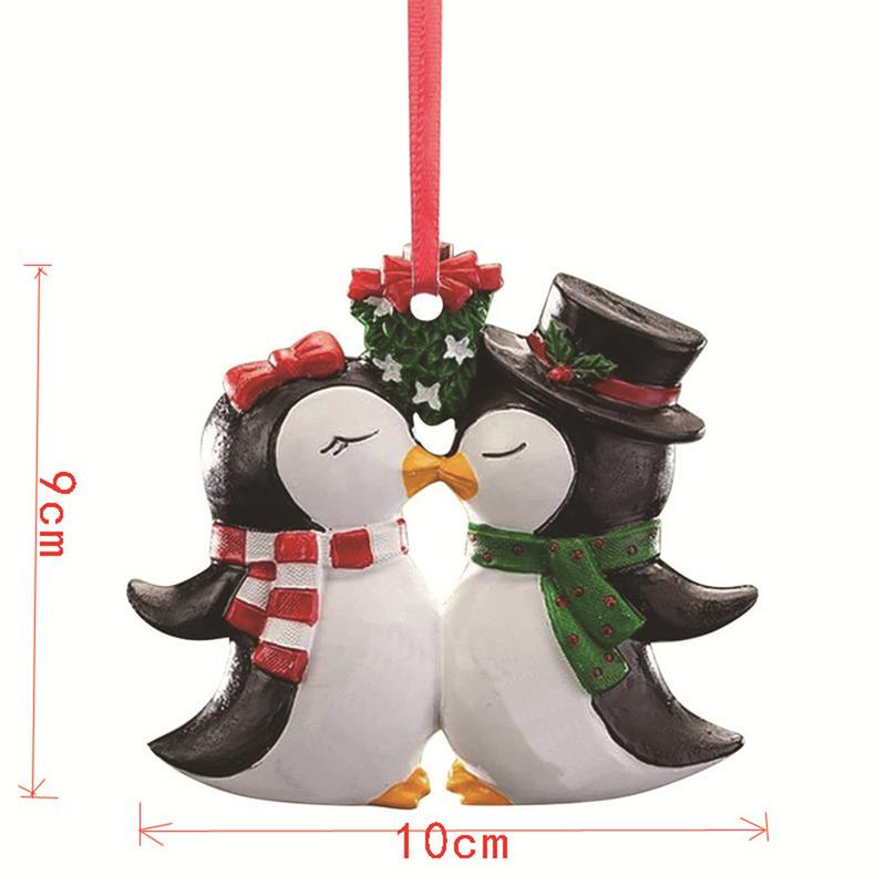 Christmas Tree Hangings Pendants Home Decorations For Tree Wall Doorway Couple Snowman Penguin Bear Ornaments For Party Decor