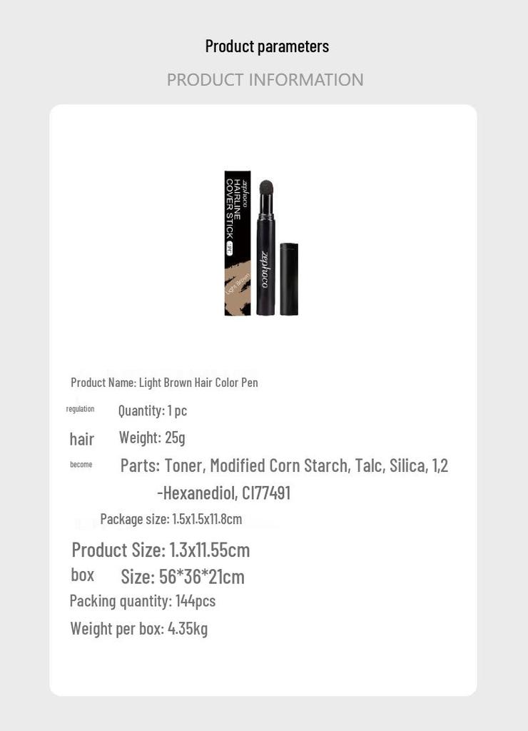 Zephoco Light Brown Hair Color Pen: Natural, Trendy, Even Coloring with a Cool Shine