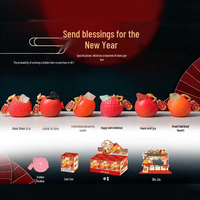 Chinese Style Fortune & Wealth Blind Box Figure: New Year Good Omen Resin Ornament Random one