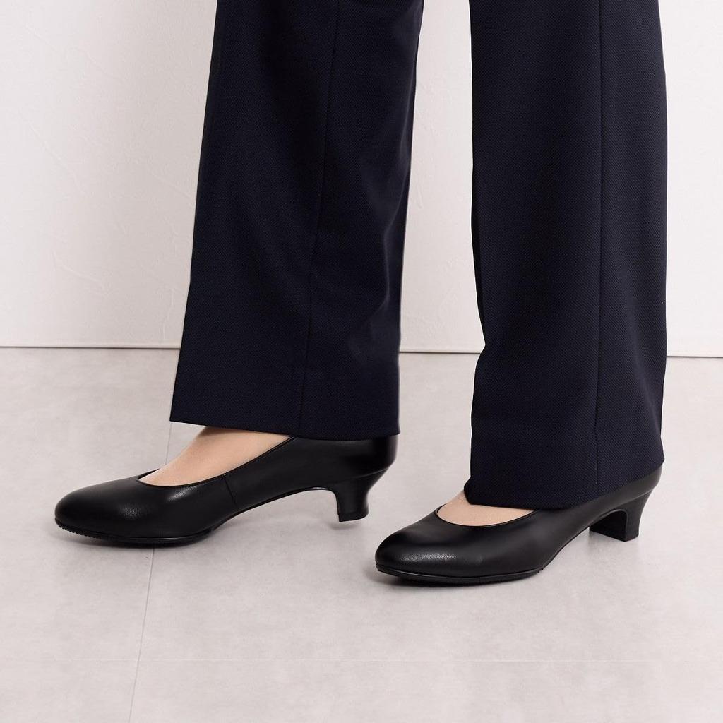 Himiko Heel Round Toe Black Black 235 3.5cm Pumps/600001