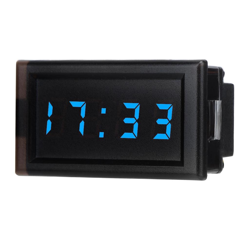 DC4.5-30V Waterproof Dustproof Car Auto Electronic Clock LED Digital Display (Blue)