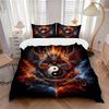 3pcs Flaming Dragon Yin Yang Bedding Set - 1 Soft Quilt Cover + 2 Pillowcases, Machine Washable - Suitable for All Seasons, Perfect Gift for