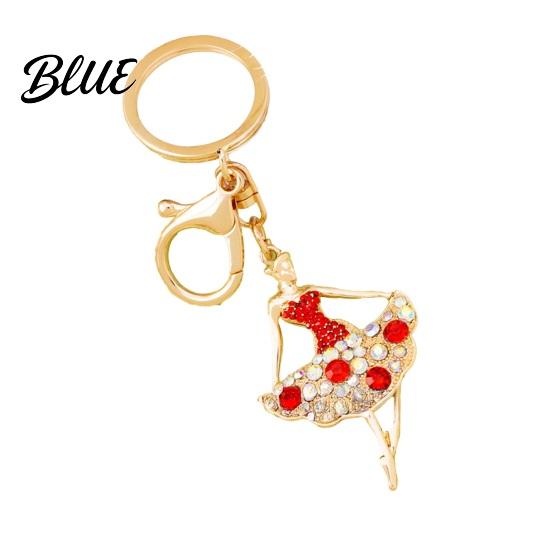 Sparkling Keychain Ballerina Rhinestones Ballet Dancer Key Ring for Women