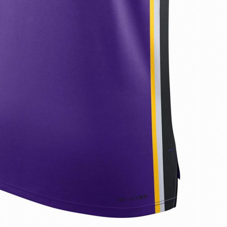 Jordan Los Angeles Lakers LeBron James Striped Logo Print Basketball Jersey Men jersey Purple DB3484-506