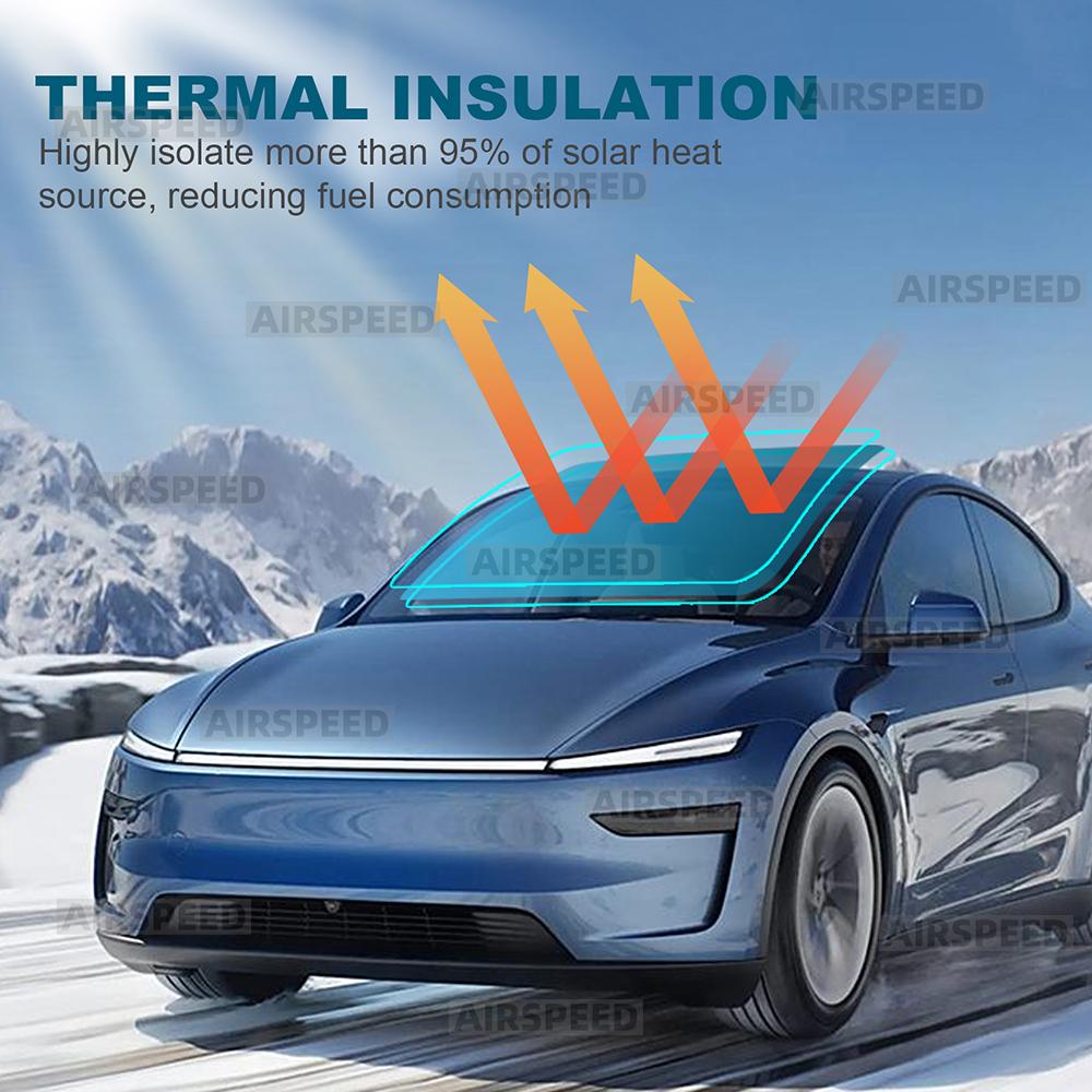 Solar UV Protector Summer Tint Film For Tesla Model Y Juniper 2025 2026-UP Car Front Rear Side Window Ceramics Trim Accessories  yhs9