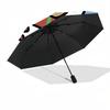 1pc Snowman Capybara Automatic Umbrella - Stylish, Durable, with 8-Rib Manual Open Design, Elegant Black Handleyy250920229