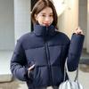 New European and American style Ken bean down cotton clothes women's winter short small high waist stand-up collar bread clothes jacket