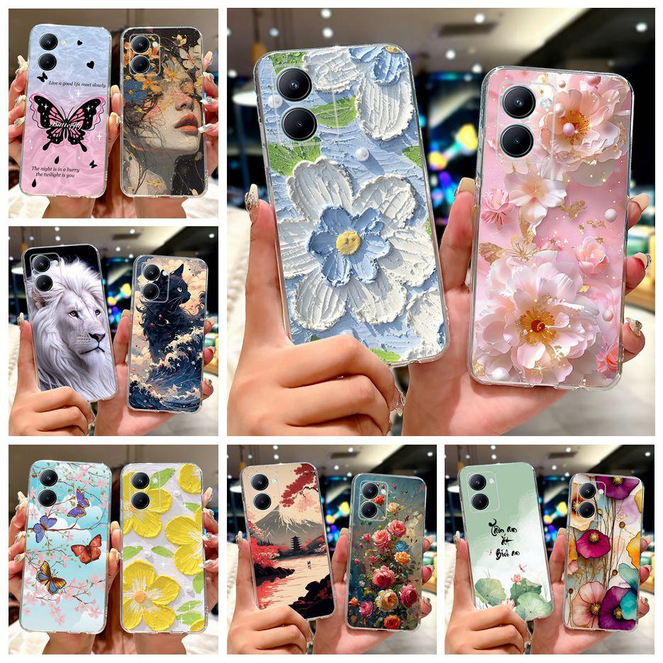 For Realme C33 2023 Case RMX3627 Colorful Flowers Painted Cover Soft Silicone Case For Realme C31 C 33 RealmeC31 RealmeC33 Shell