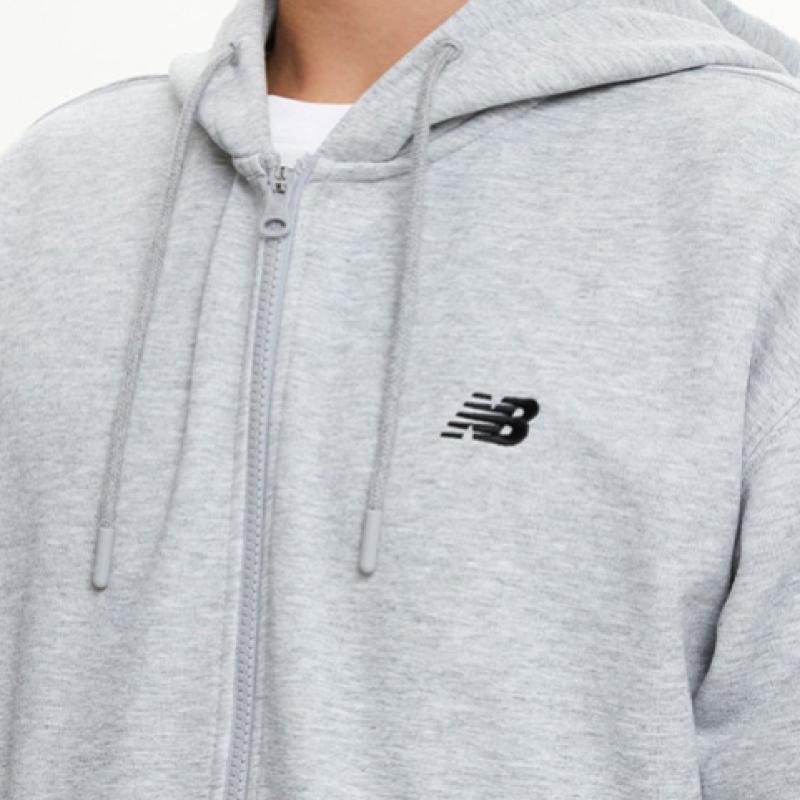 New Balance Uni Essential Small Logo Hoodie Zip Up Nbmdfco103 2 Types 1 Pack