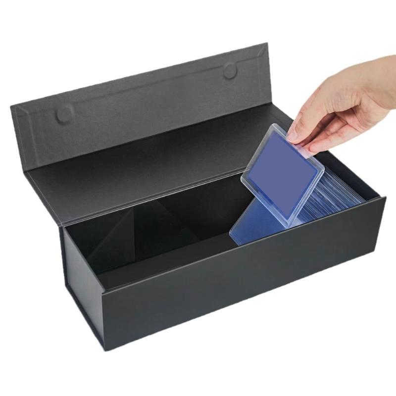 Portable Magnet Lid Sports Card Storage Box Magnetic Closure Trading Card Organizer for Collectors and Enthusiasts