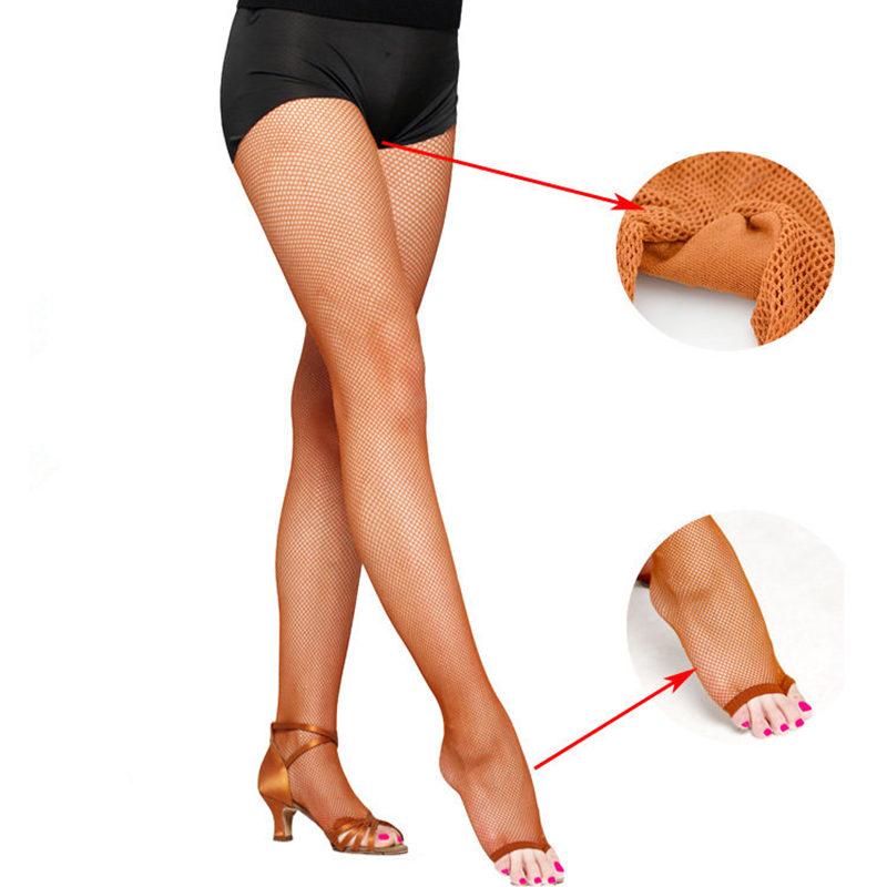 Clothes Stockings Unisex Kids Women Professional Fishnet Stockings Sexy Toeless Latin Dance Tights Mesh Pantyhose Slim Elastic Hosiery For Ballroom & Latin Cm