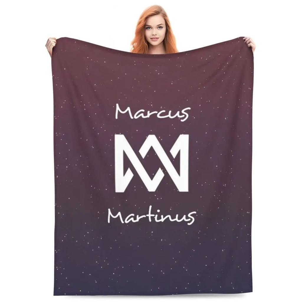 Marcus And Martinus Twin Boys Blanket MM Singer Soft Pattern Plush Throw Blanket For Bedroom Travel Flannel Bedspread Bed Cover