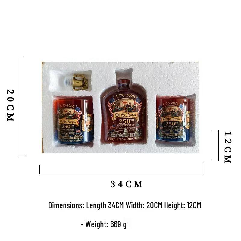 Caraffa per Whiskey Dipinta per il 250° Anniversario dell'Indipendenza Americana
