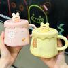 Mug With Lid Creative Couple Ceramic Water Cup Girls High Value Cute Home Breakfast Milk Coffee Cup